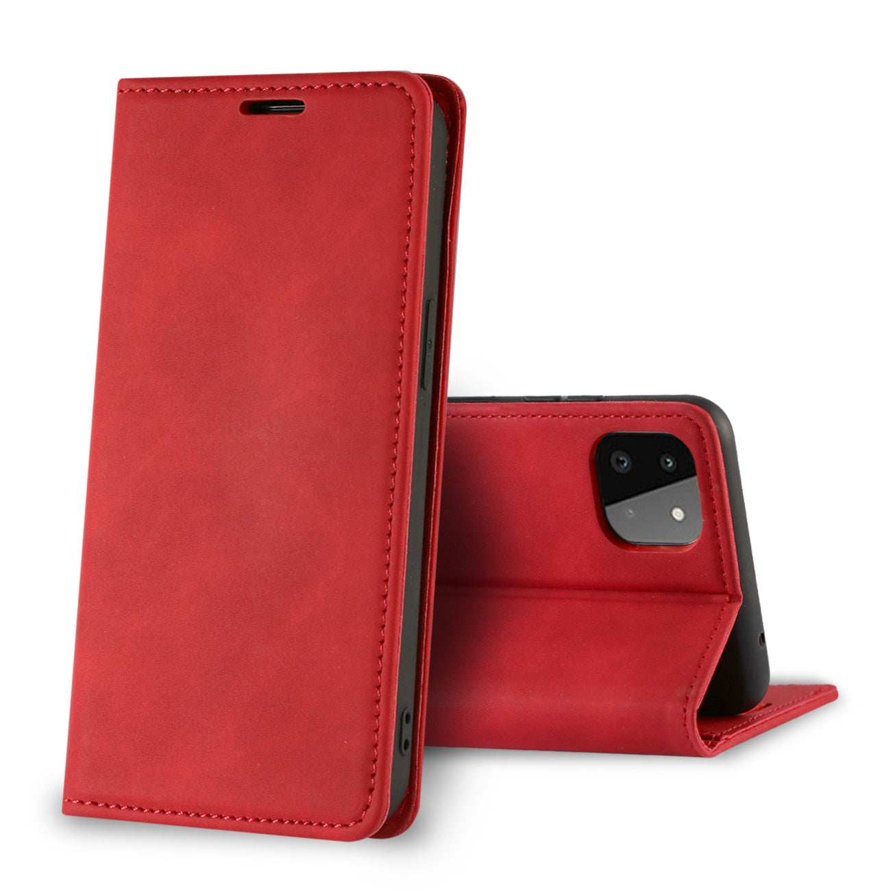 Magnetic wallet Leather phone case For Samsung Galaxy A22 5G (Red) (FC35-IPHONE6BK)